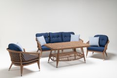 Erguvan Plus Üçlü Koltuk Takımı  Rattan Bahçe Mobilyası