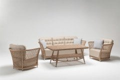 Begonya Üçlü Koltuk Takımı Rattan Bahçe Mobilyası