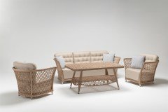 Begonya Üçlü Koltuk Takımı Rattan Bahçe Mobilyası