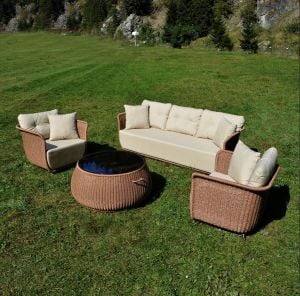 Safran Üçlü Koltuk Takımı  Rattan Bahçe Mobilyası