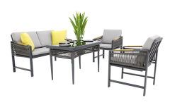 Mykonos Plus 2-1-1 Set  Alüminyum Bahçe Mobilyası