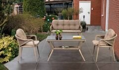 Yaprak 2-1-1 Sehpa Set  Alüminyum Bahçe Mobilyaları