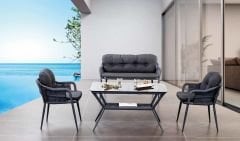 Xon 2-1-1 Sehpa Set  Alüminyum Bahçe Mobilyası