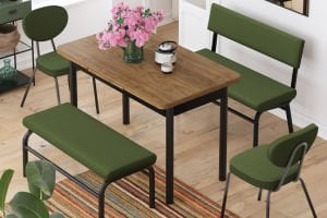 Damla Sandalye Peri Bank Elmas Mutfak Masası Takımı - 80x120 cm